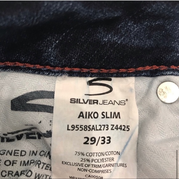 Silver Jeans Aiko Slim Fit Size 29 Blue Faded Wash - Picture 6 of 9
